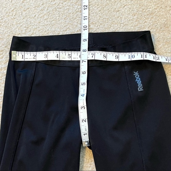 REEBOK Play Dry Black Monogrammed Waistband Capri Running Yoga Leggings—… - Picture 7 of 10